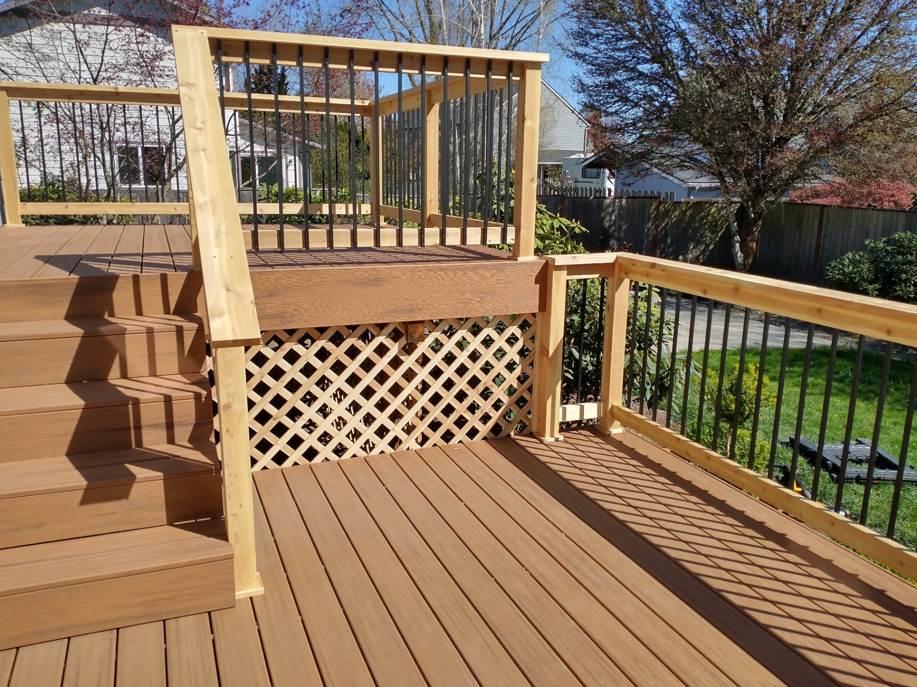 Cedar Railing Composite Deck