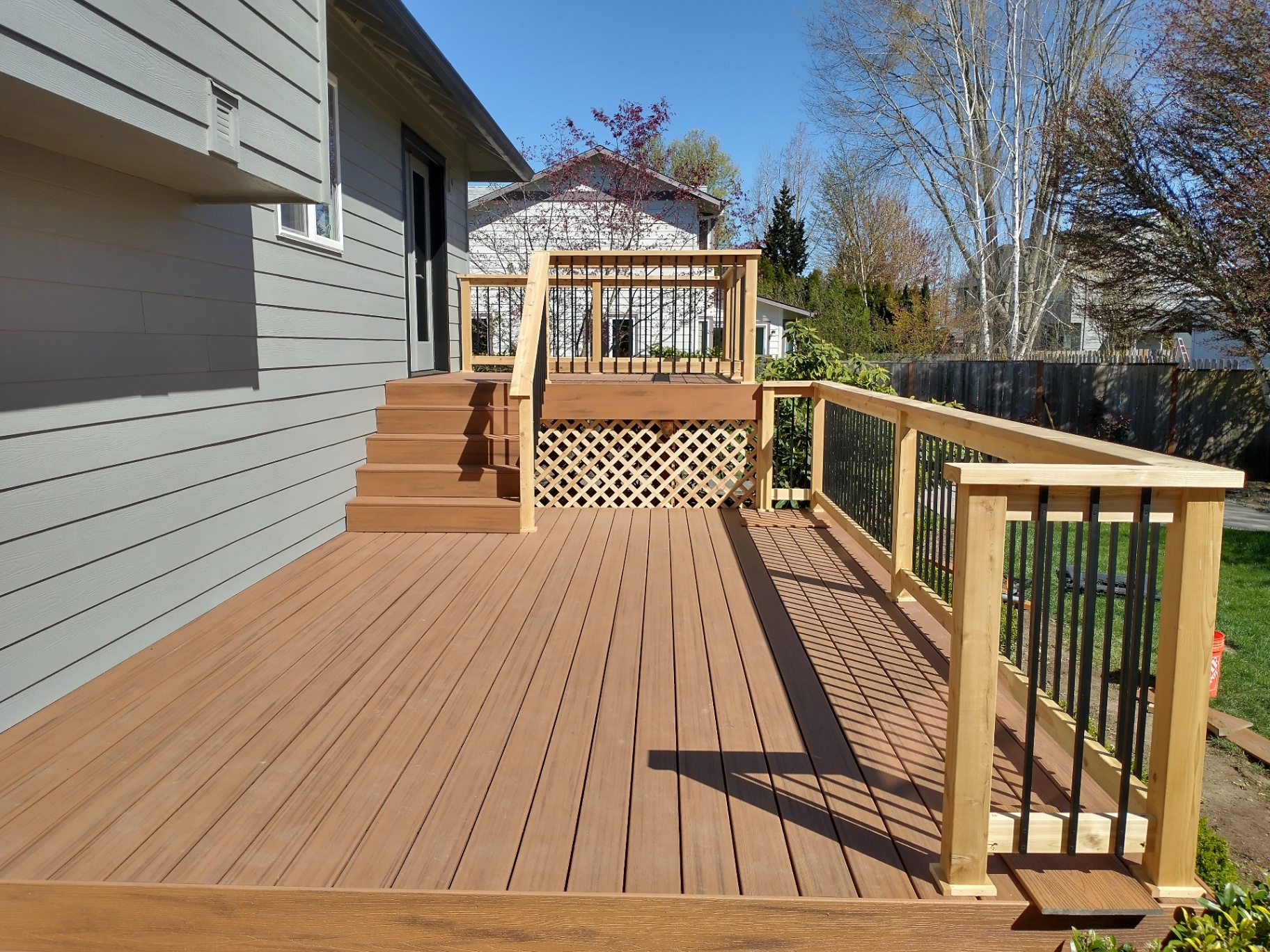 Composite Deck with Iron Balusters